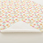 De mooie Roze Gele Bloemen van de Waterverf Sherpa Deken (3/4)