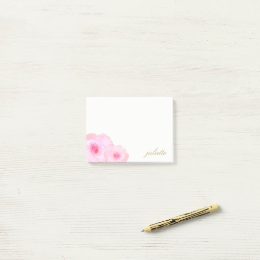 De mooie Roze Gepersonaliseerde Bloemen van de Post-it® Notes (Op bureau)