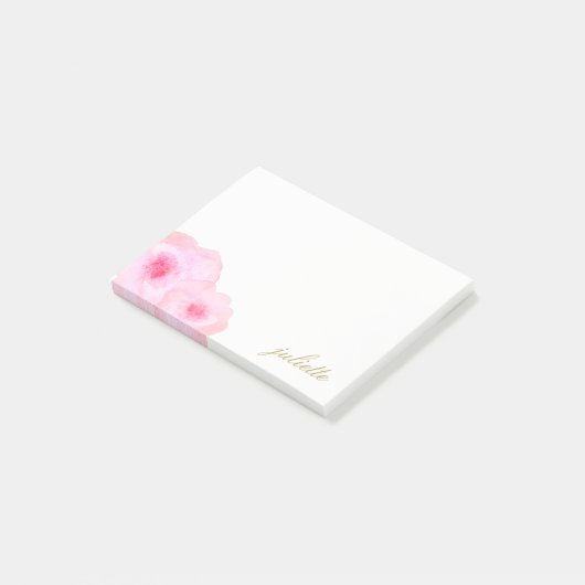 De mooie Roze Gepersonaliseerde Bloemen van de Post-it® Notes (Schuin)