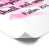 De mooie roze roze bijbel citeert het 23ste psalm poster (Hoek)