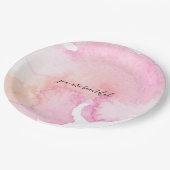 De mooie Roze Waterverf van de Perzik Papieren Bordje (Gekanteld)