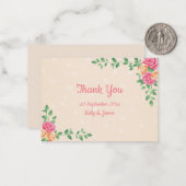 De mooie Rozen bloeien dank u Notitiekaartje (Voorkant / Achterkant in situ)