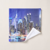De mooie stad bij nacht bad handdoek (Wasdoekje)