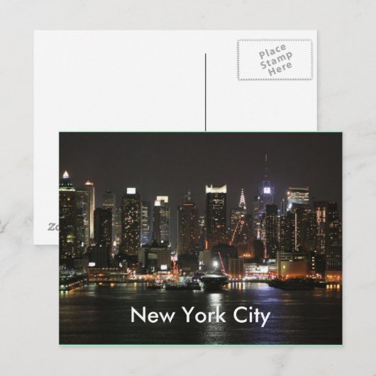 De mooie Stad van New York Briefkaart (Voorkant / Achterkant)