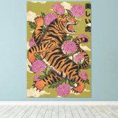 De mooie tijger canvas afdruk (Insitu (Houten vloer))