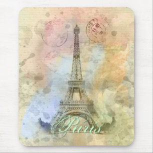 De mooie trendy girly vintage Toren Frankrijk van Muismat