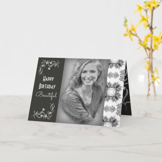 De Mooie Verjaardag w/Photo van de douane Kaart (Gele Bloem)