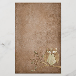 De mooie Vintage Retro Kantoorbehoeften van de Uil Briefpapier