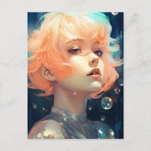 De mooie vrouw en bubbels briefkaart