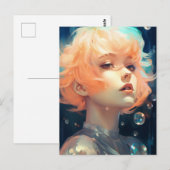 De mooie vrouw en bubbels briefkaart (Voorkant / Achterkant)