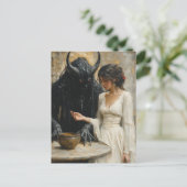 De mooie vrouw en de demon briefkaart (Staand voorkant)