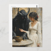 De mooie vrouw en de demon briefkaart (Voorkant / Achterkant)