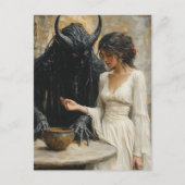 De mooie vrouw en de demon briefkaart (Voorkant)