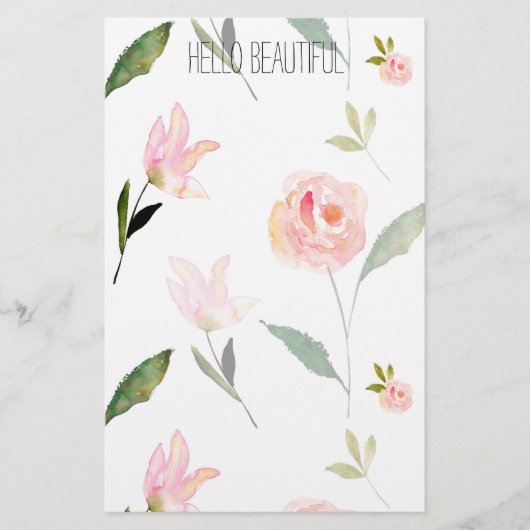 De Mooie Waterverf van Hello Bloemen Briefpapier (Voorkant)