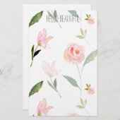 De Mooie Waterverf van Hello Bloemen Briefpapier (Voorkant / Achterkant)