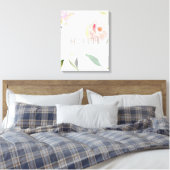 De Mooie Waterverf van het hallo Bloemen Canvas Afdruk (Insitu (Slaapkamer))