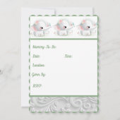 De mooie Witte Baby Boy of Girl Elephant Kaart (Achterkant)