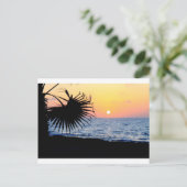 DE MOOIE ZONSONDERGANG VAN HET STRAND BRIEFKAART (Staand voorkant)