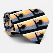 DE MOOIE ZONSONDERGANG VAN HET STRAND STROPDAS (Opgerold)