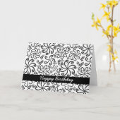 De mooie zwart-witte Kaart van de Verjaardag (Gele Bloem)