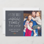 De mooiste blauwe foto van Time Slate Blue Feestdagenkaart (Voorkant)