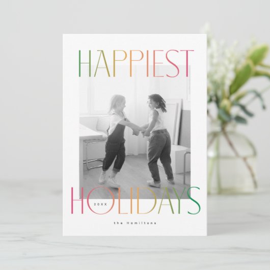 De mooiste Feestdagen in regenboogkleur Feestdagenkaart (Staand voorkant)