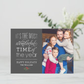 De mooiste foto van de houtskool Gray Feestdagenkaart (Staand voorkant)