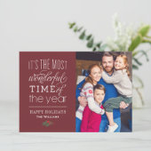 De mooiste foto van Merlot Red Feestdagenkaart (Staand voorkant)