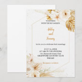 De mooiste gouden huwelijksuitnodiging kaart (Voorkant / Achterkant)