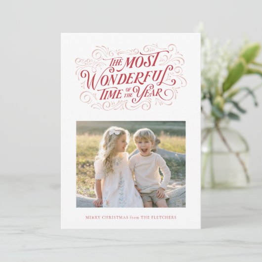 De mooiste hand belettering kerst Kaart (Staand voorkant)