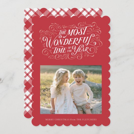 De mooiste hand belettering kerst Kaart (Voorkant / Achterkant)