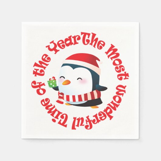 De mooiste kerst-pinguïn servetten (Voorkant)