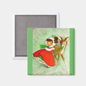 De mooiste kerstman en meiden magneet (Voorkant / Achterkant)