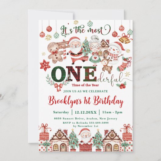 De mooiste kerstman van de 1e verjaardag kaart (Voorkant)