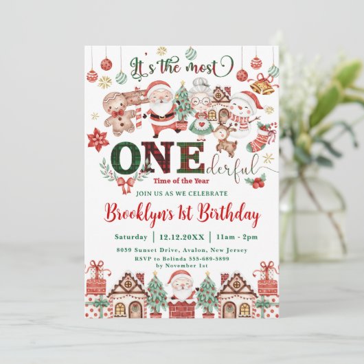 De mooiste kerstman van de 1e verjaardag kaart (Staand voorkant)