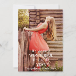 De mooiste Kerstmis voegt uw eigen foto toe Feestdagenkaart