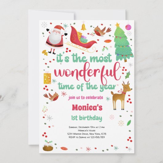 De mooiste kerstuitnodiging kaart (Voorkant)