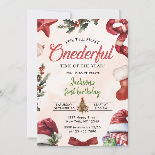 De mooiste kerstwinter 1e verjaardag kaart (Voorkant)