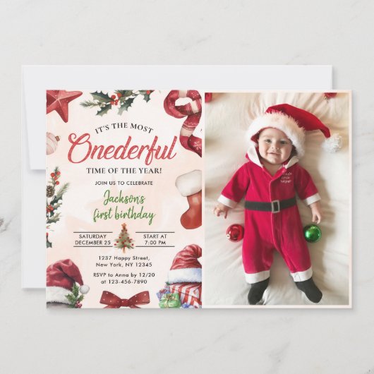 De mooiste kerstwinter 1e verjaardag kaart (Voorkant)