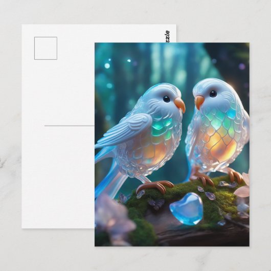 De mooiste liefdesvogels ter wereld zijn deze briefkaart (Voorkant / Achterkant)