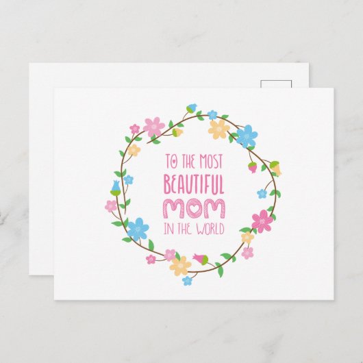 De mooiste Moederdag van mama | BRIEFKAART (Voorkant / Achterkant)