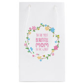 De mooiste Moederdag van mama | Gift Bag Klein Cadeauzakje (Achterkant)