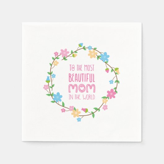 De mooiste Moederdag van mama | Napkin Servet (Voorkant)