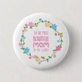 De mooiste Moederdag van mama | Pin-Button Ronde Button 5,7 Cm (Voorkant)