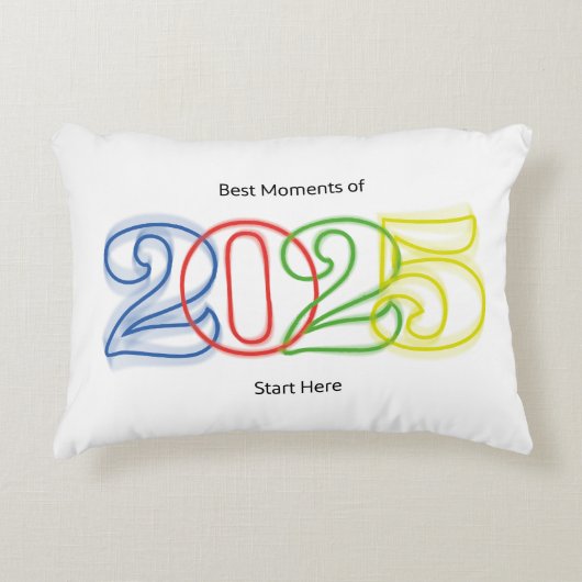 De mooiste momenten van 2025 beginnen hier accent kussen (Voorkant)