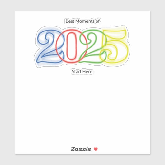 De mooiste momenten van 2025 beginnen hier sticker (Vel)