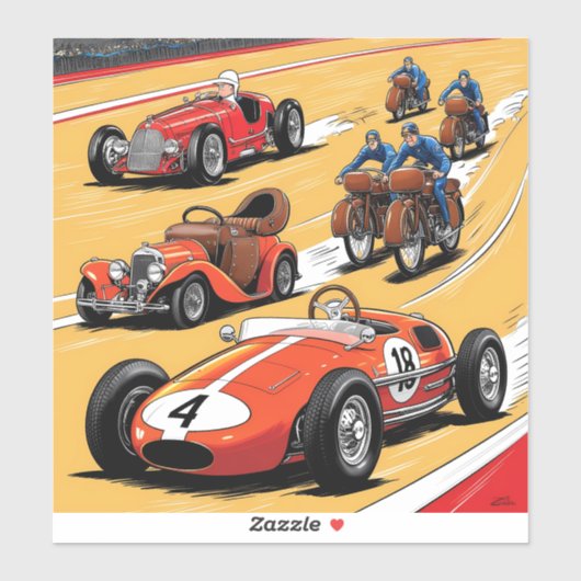 De mooiste oude raceauto’s sticker (Vel)
