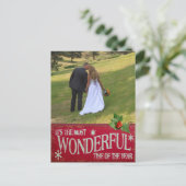 De mooiste Pas getrouwd vakantie Sjabloon Briefkaart (Staand voorkant)