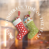 De mooiste tijd, de rode, groene kerstkaarten raamsticker (Vel 2)