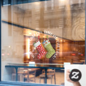De mooiste tijd, de rode, groene kerstkaarten raamsticker (Cafe Raam)
